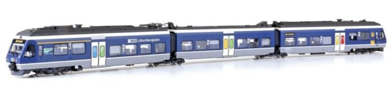 LS Models - 17204 ACS - Rame BLS RABe 525 008-9 Lötschenbergbahn Nina - "La Sarine/Saane" (3 éléments) - AC+son - HO