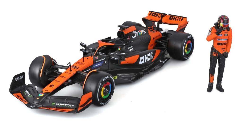 Burago - McLaren MCL38 - GP Miami 2024 - avec figurine - O. Piastri - 1/24