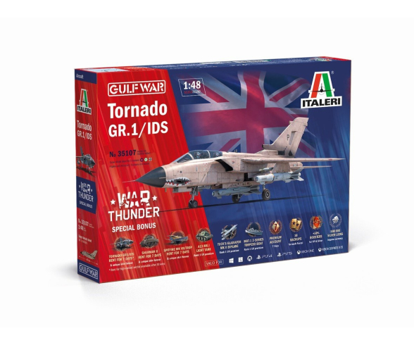 Italeri - Tornado GR.1/ IDS - Gulf War - Avec War Thunder Special Bonus - Décalcomanies pour 3 versions - 1/48
