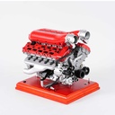 Teching - Moteur à 12 cylindres en V - Kit motorisé avec pièces en aluminium et acier - Ce moteur équipe notamment la Ferrari 812, l'Aston Martin DBS, La Rolls-Royce Phantom - Accu 800 mAh - Poids : 8.0 Kg - 800+ pcs - 1/4 - Niveau : ★★★★★