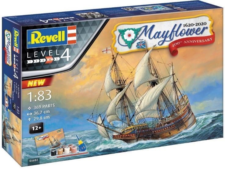 Revell 05684 - Gift Set Mayflower 400th Anniversary - 1/83 - 36.7 cm long - 369 pièces