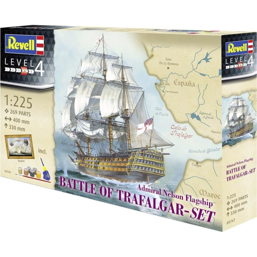 Revell 05767 - Gift Set Battle of Trafalgar - 1/225 - 40 cm long - 269 pièces  compris colle et peinture