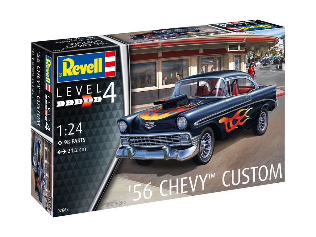 Revell 07663- 56 Chevy Custom - 1/24 - 21.2 cm long - 98 pièces