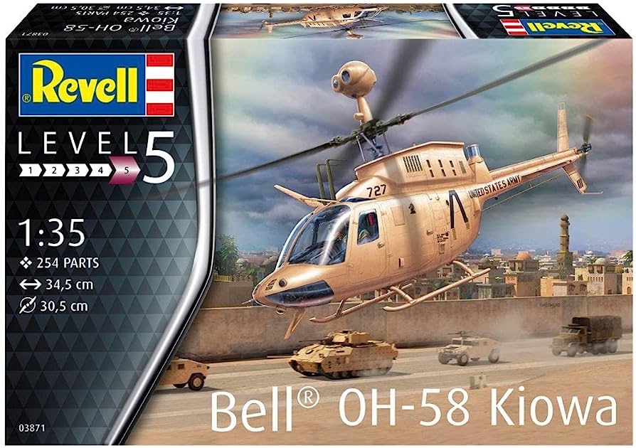 Revell 03871 - Bell OH-58 Kiowa - 1/35 - 34.5cm largeur - 254 pièces