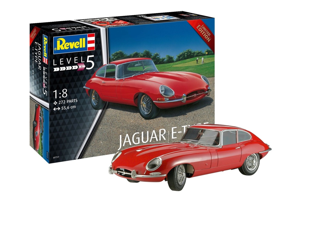 Revell 07717 - Jaguar E-Type - 1/8 - 55.6 cm long - 272 pièces