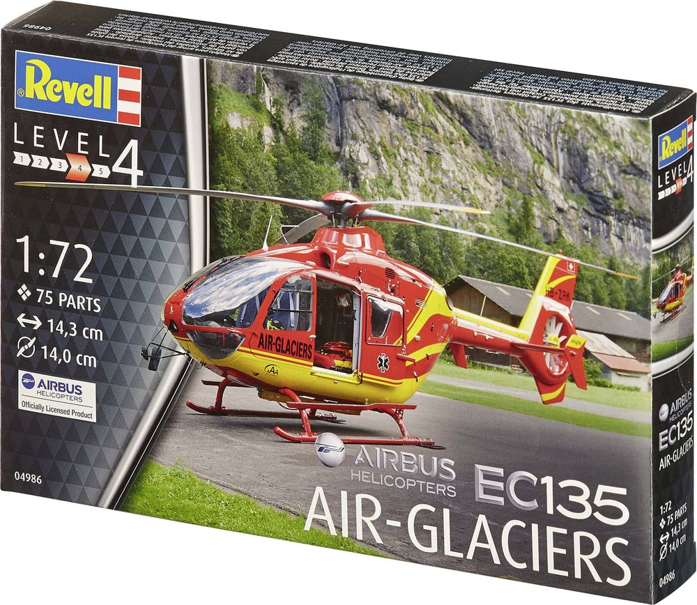 Revell 04986 - Airbus Hélicopters EC135 Air-Glaciers - 1/72 - 14.3 cm largeur - Suisse