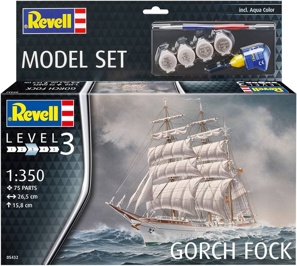Revell 65432 - Gift Set Gorch Fock - 1/350 - 26.5 cm long - 75 pièces 
