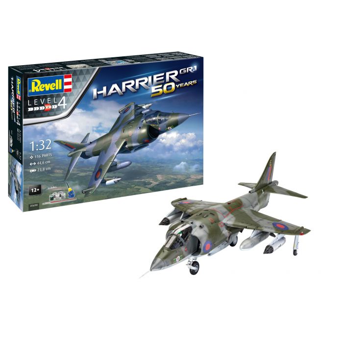 Revell 05690 - Gift Set Hawker Harrier GR Mk.1 - 1/32 - 23.8 cm envergure - 116 pièces (avec colle et peintures)