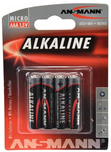 Piles Alcaline AAA 1.5V 4 pièces
