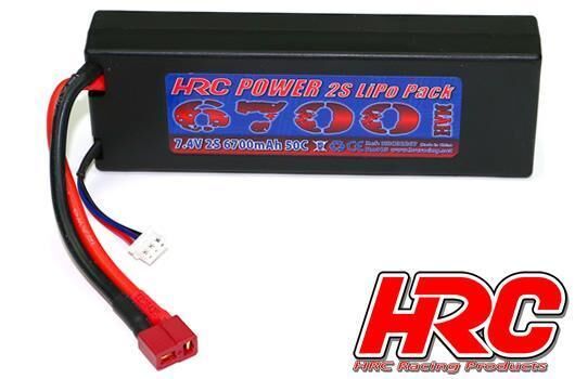 HRC - Accu LiPo 2S - 7.4V - 6700 mAh 50C - Hard Case - Ultra T Plug - 