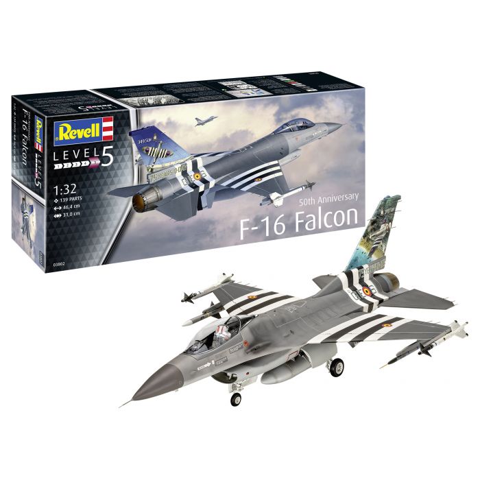 Revell 03802 - F-16 Falcon - 50th Anniversary - 1/32 - 46.4 cm long - 139 pièces  