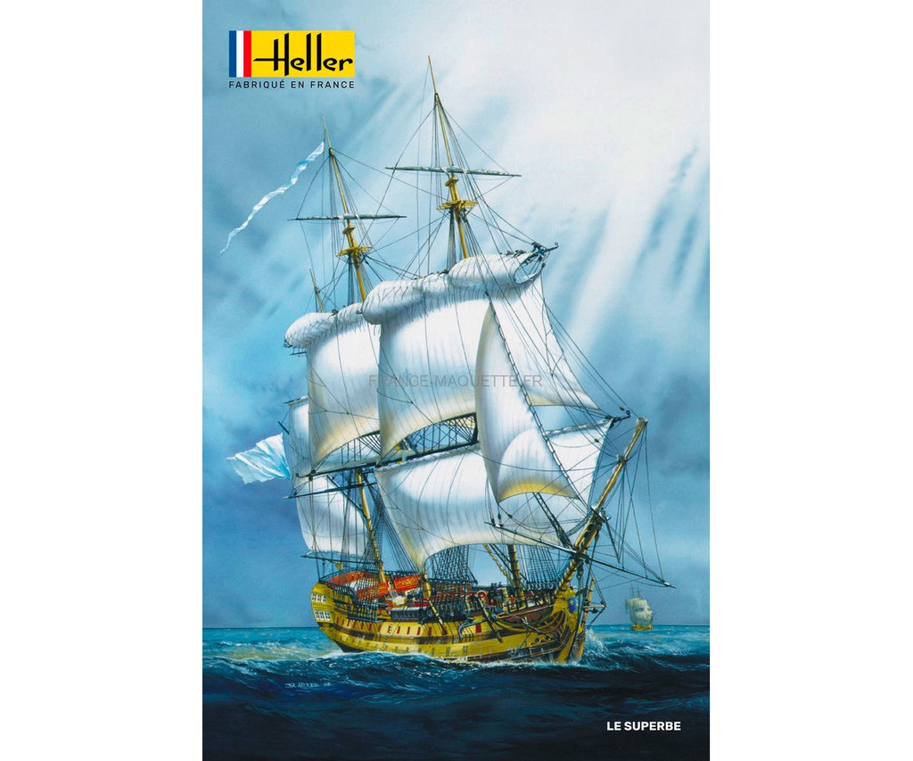 Heller 58895 - Starter Kit - Voilier Le Superbe - 1/150 (y compris colle, pinceau et 5 peintures)