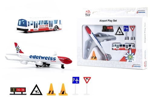 [ACE-81.002201] ACE Toy Aéroport accessoires + avion Swiss