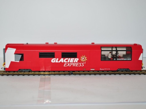 Bemo 3289 284 - Wagon de service MGB Bp 4062 "Glacier-Express" avec personnages - HOm