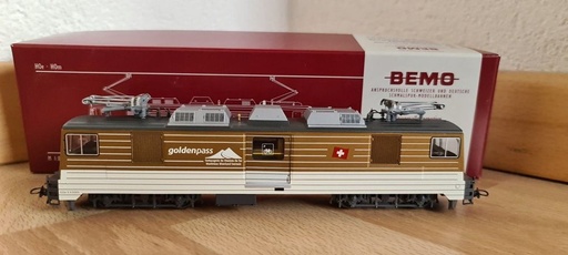 [BEM-1280 345] Bemo 1280 345 - Locomotive MOB GDe 4/4 N° 6005 "Goldenpass" - HOm