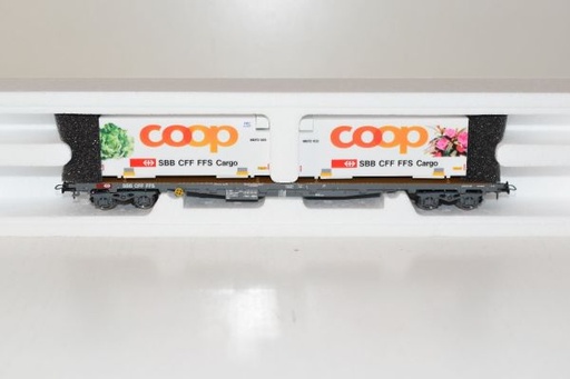 [HAG-623 Coop] HAG 623 Wagon plat SBB-CFF avec container "Coop" HO (DC) 