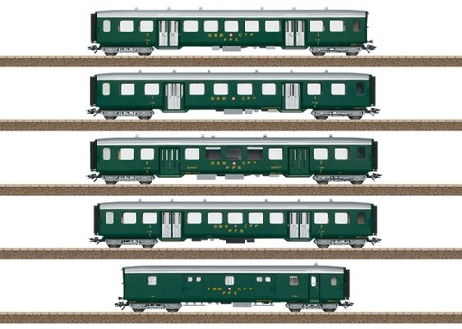 [TRI-23134] Trix 23134 Coffret 5 wagons voyageurs en acier léger pour l'Ae 3/6 I - HO 