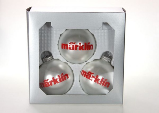 Märklin 12450 - Boules de Noël Argentées (grandes)"Märklin" (3 pièces)