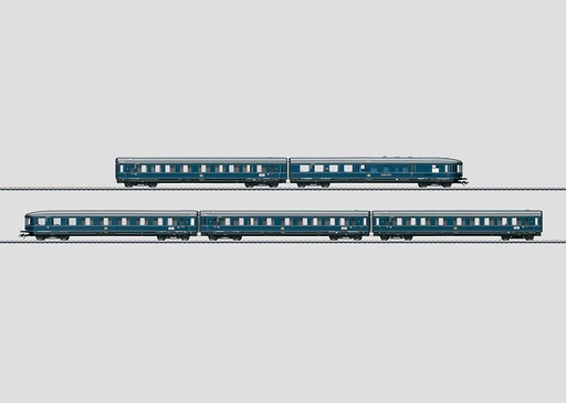 [MAR-42610] Märklin 42610 - Coffret de voitures voyageurs "Blauer Enzian" comprenant une rame de 5 voitures des chemins de fer allemands -DB - HO 