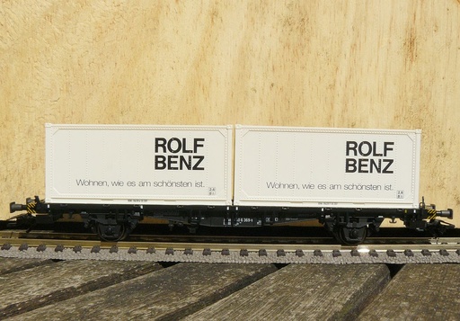 [MAR-4850] Märklin 4850 - Wagon plat porte-conteneur "Rolf Benz" - DB - HO 