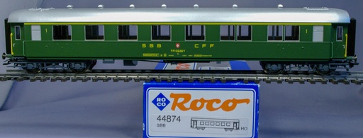 [ROC-44874] Roco 44874 - Voiture voyageurs - 1ère classe - SBB-CFF-FFS - Verte - HO   