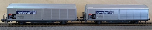 [ROC-44122] Roco 44122 - Set de wagons Marchandises "Delacher + co" (2 pièces) - SBB-CFF - HO   