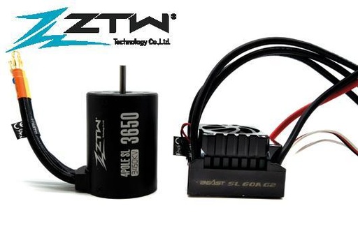 [ZTW-1106021] ZTW - Set Variateur électronique COMBO - brushless - Beast SL 60A G2 - Moteur 3650 3450 KV  