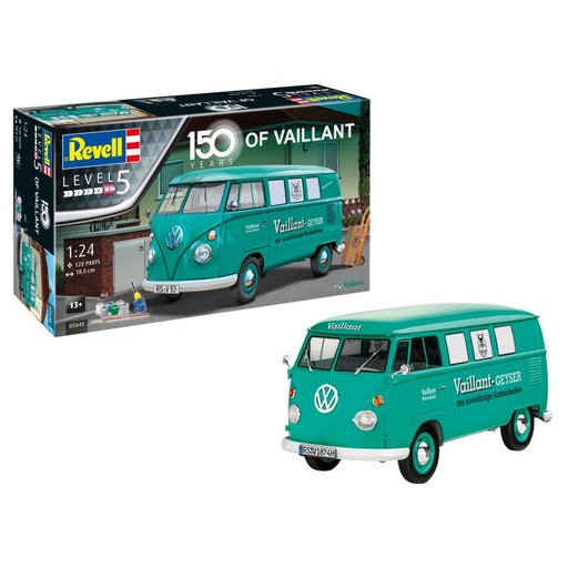 [REV-05648] Revell 05648 - Gift Set - 150th Anniversary of Vaillant Bus - 1/24 - 18 cm Long - 128 pièces (y compris colle et peintures) 