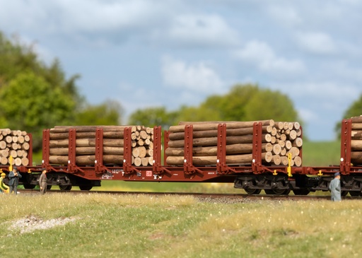 [MAR-47154-01] Märklin 47154-01 - wagons à ranchers pour le transport du bois - DB - HO   