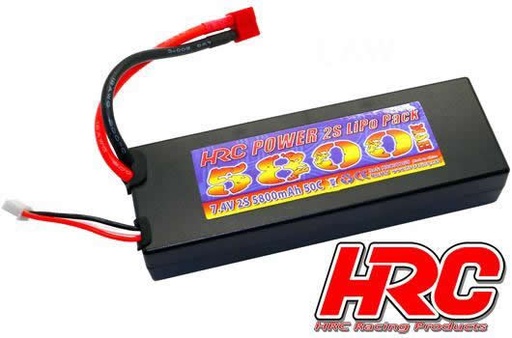 [HRC-02258D] HRC - Accu LiPo 2S - 7.4V - 5800 mAh 50C - Hard Case - Ultra T plug - 46.5*25*138.5 mm 