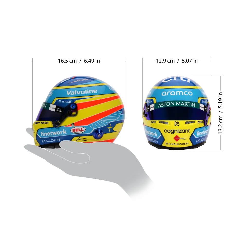 Bell Mini-Helmet - Casque Fernando Alonso - #14 - F-1 Aston Martin - 2025 - 1/2