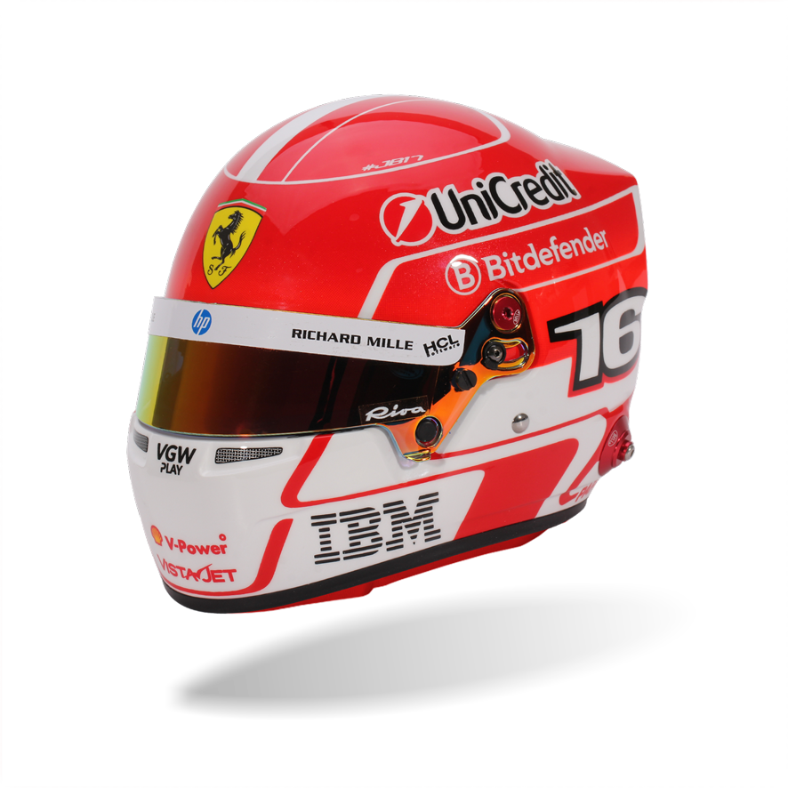 Bell Mini-Helmet - Casque Charles Leclerc - #16 - F-1 Ferrari - 2025 - 1/2