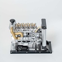 Teching - Mini-moteur Diesel à 4 cylindres - Kit motorisé avec pièces en aluminium et acier - Accu 450 mAh - Poids : 2.3 Kg - 300+ pcs - Niveau : ★★★★☆