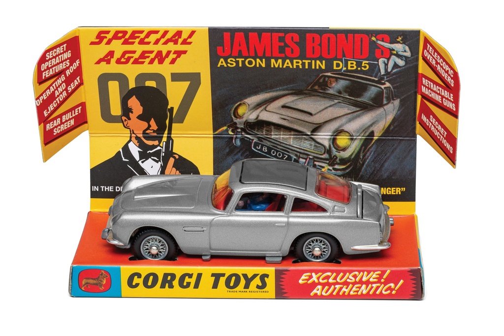 Corgi - James Bond - Aston Martin DB5- "Goldfinger" - avec Actions secrètes (toit avec siège éjectable, mitraillettes, etc...) - 1/36