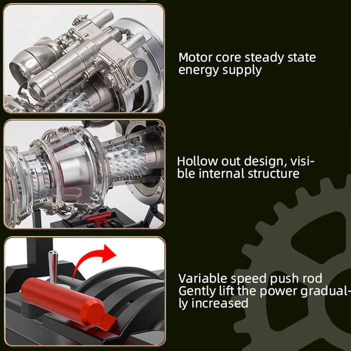 Teching - T-700 Turboréacteur - Modèle équipant l'hélicoptère Black Hawk - Kit motorisé avec pièces en aluminium et acier - Accu 800 mAh - Poids : 3.0 Kg - 470+ pcs - 1/10 - Niveau : ★★★★☆