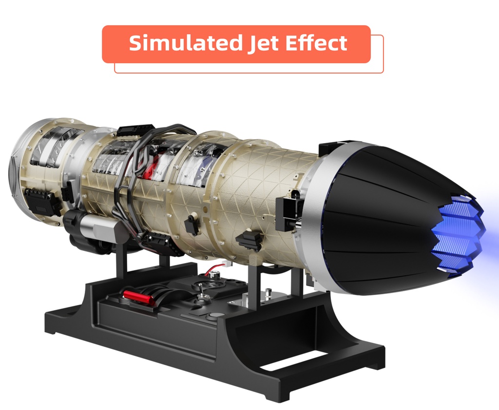 Teching - Turboréacteur à double flux - Modèle équipant l'avion F-35 - Kit motorisé avec pièces en aluminium et acier - Accu 800 mAh - Poids : 5.0 Kg - 600+ pcs - 1/10 - Niveau : ★★★★★