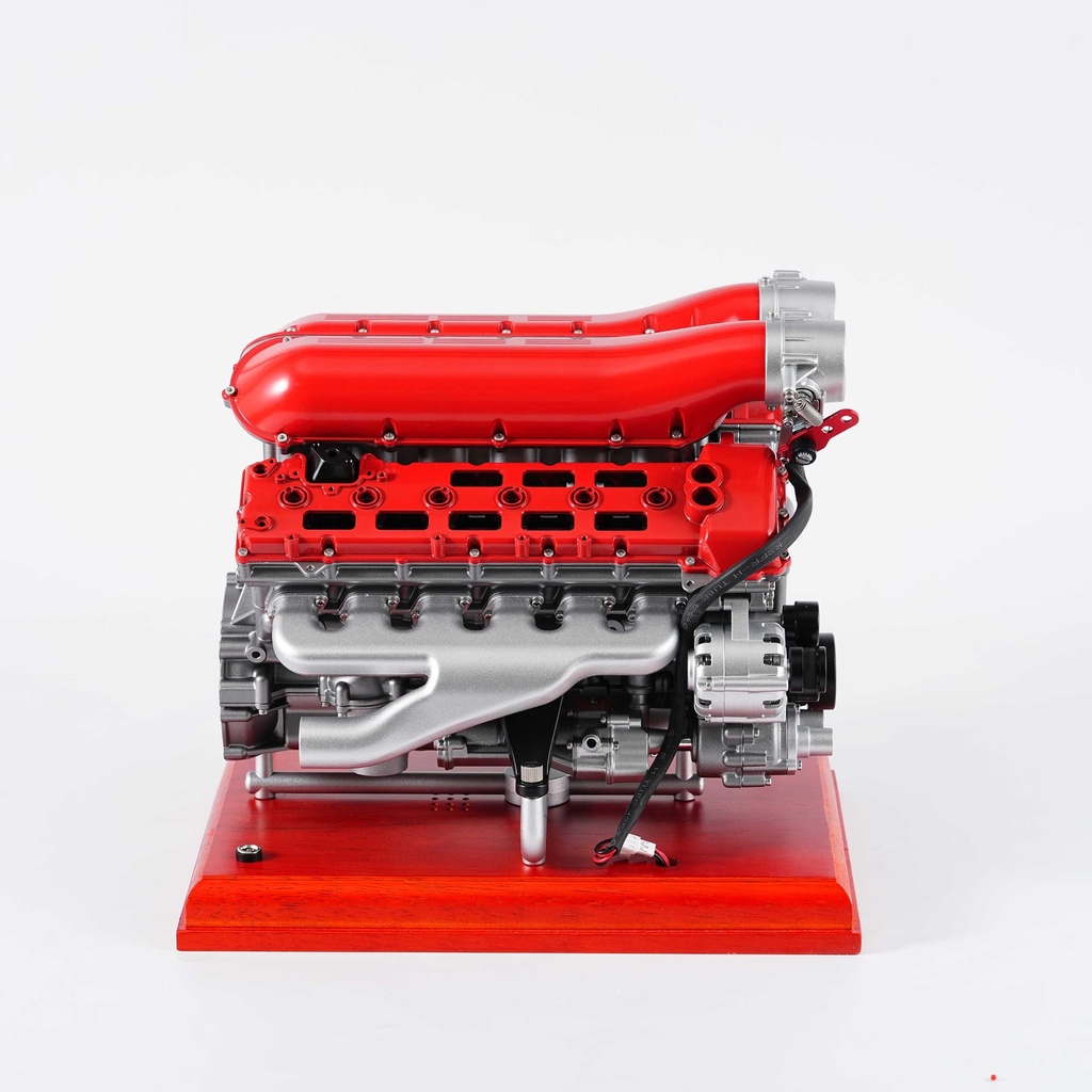 Teching - Moteur à 12 cylindres en V - Kit motorisé avec pièces en aluminium et acier - Ce moteur équipe notamment la Ferrari 812, l'Aston Martin DBS, La Rolls-Royce Phantom - Accu 800 mAh - Poids : 8.0 Kg - 800+ pcs - Niveau : ★★★★★