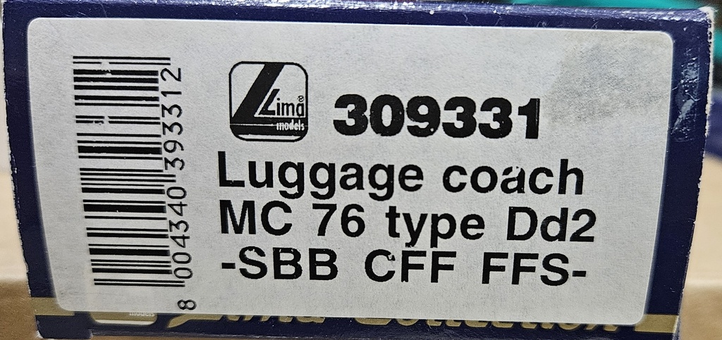 Lima 309331 - Voiture à Bagages MC 76 Typ Dd2 - SBB-CFF-FFS - HO