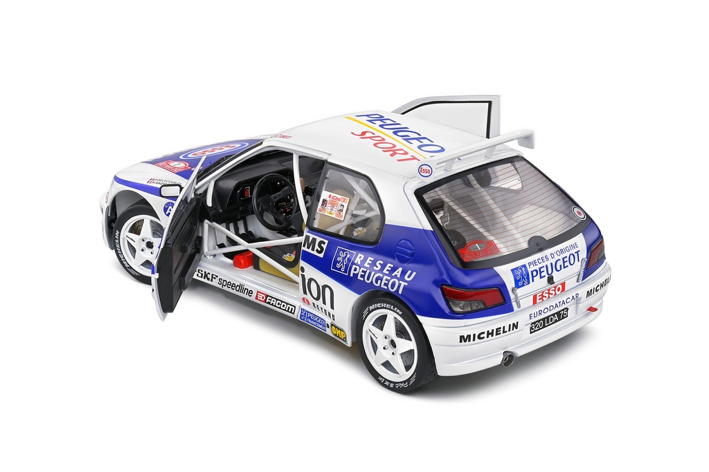 Solido Peugeot 306 Maxi - #1 F. Delecour - H. Sauvage . Rallye Montecarlo 1996 - Blanche - 1/18