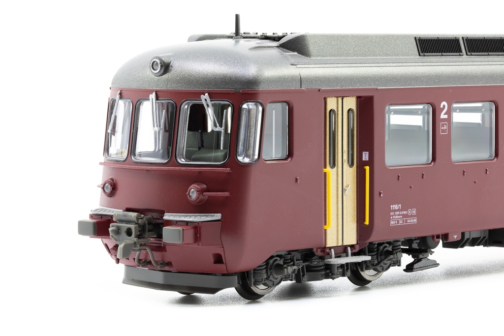 Piko - Rame automotrice RABDe 12/12 - #1116 - MIRAGE (3 voitures) - Rouge, toit gris - SBB-CFF-FFS - DCS - HO