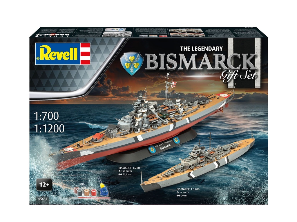 Revell 05637 - Gift Set The Legendary Bismarck - 1/700 et 1/1200 - 35.9 et 20 cm long