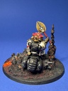 Warhammer 40K - Modèle terminé - Black Templar - Chapelain Primaris à moto - Dimensions : env. L.90 x l.60 x H.80mm - Socle : 100mm - Réalisation unique (Kitbash) - Artiste : Hex