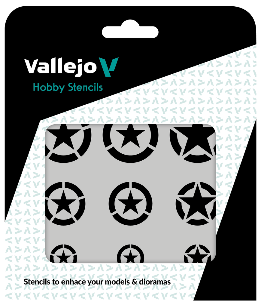Vallejo ST-AIR004 - Pochoirs USAF Marks Hobby 125 x 125 mm - 1/32-48 et 72