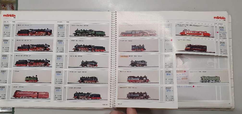 Catalogue Märklin 1986/87 pour détaillants - État passable - Avec annotations manuscrites et pages modifiées/découpées - Incomplet (Occasion vérifiée)