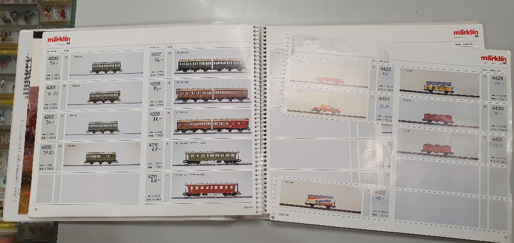 Catalogue Märklin 1987/88 pour détaillants - État passable - Avec annotations manuscrites et pages modifiées/découpées - Incomplet (Occasion vérifiée)