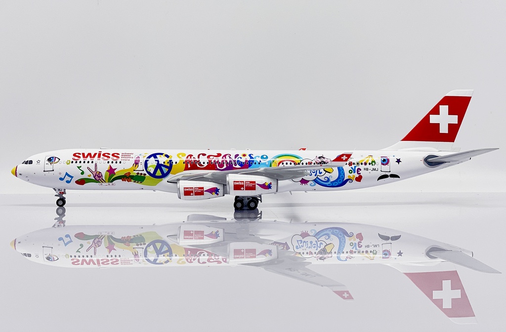 JC Wings - Airbus A340-300 Swiss - "San Francisco" HB-JMJ- Avec support de présentation - 1/200