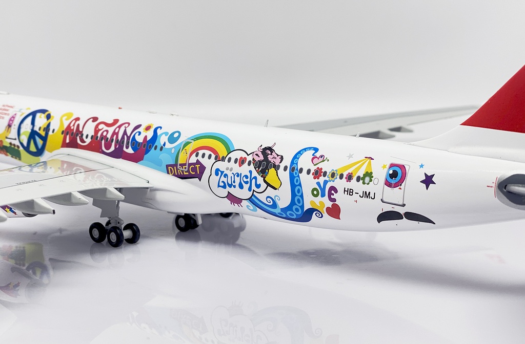 JC Wings - Airbus A340-300 Swiss - "San Francisco" HB-JMJ- Avec support de présentation - 1/200