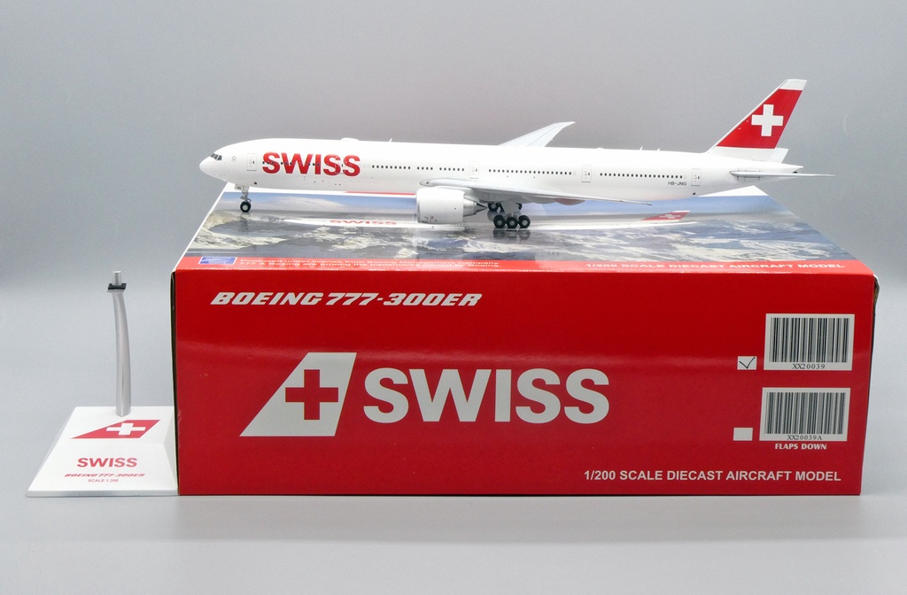 JC Wings - Boeing 777-300ER Swiss - HB-JNG - Avec support de présentation - 1/200