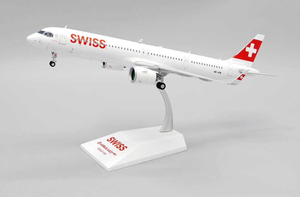 JC Wings - Airbus A321neo Swiss "Château-d'Oex" - HB-JPB - Avec support de présentation - 1/200