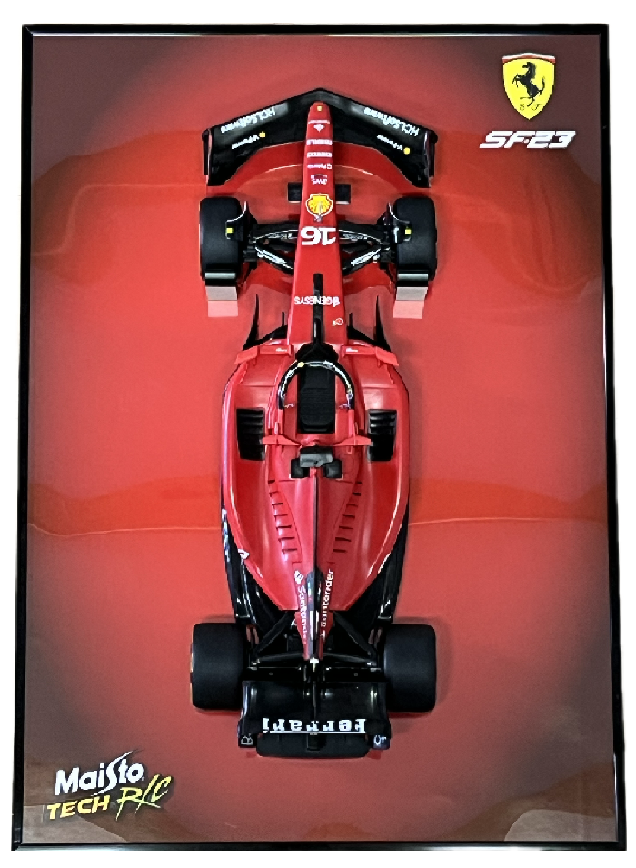 Maisto 1816801-16 - Cadre photo F1 avec modèle Ferrari #16 - Charles Leclerc - 1/10